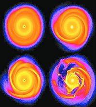 电脑模拟图显示类木行星形成过程